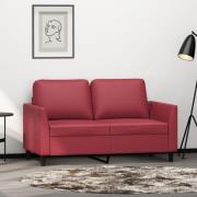 vidaXL 2-sitssoffa vinröd 120 cm fuskläder