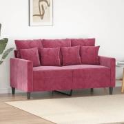 vidaXL 2-sitssoffa vinröd 120 cm sammet