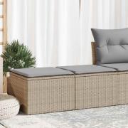 vidaXL Trädgårdssoffset med dynor 2 delar beige konstrotting akaciaträ