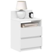 vidaXL Sängbord med 2 lådor vit 40x33x60 cm