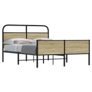 vidaXL Sängram utan madrass sonoma-ek 120x190 cm konstruerad trä