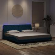 vidaXL Bed Frame with LED without Mattress Blue 200x200 cm Velvet