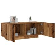 vidaXL Sängbord åldrat trä 100x35x40 cm konstruerat trä