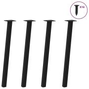 vidaXL Konsolbordsben 4 st svarta 72 cm stål