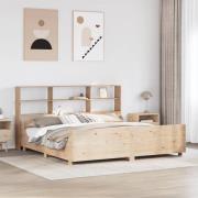 vidaXL Säng med bokhylla utan madrass 180x200 cm massiv trä