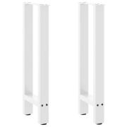 vidaXL Konsolbordsben vita 2 st 38x(72-73) cm stål