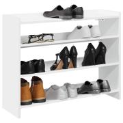 vidaXL Skohylla vit 80x25x62 cm konstruerat trä