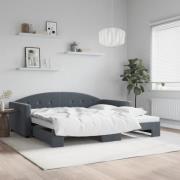 vidaXL Dagbädd utdragbar mörkgrå 100x200 cm sammet