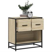 vidaXL Sängbord sonoma-ek 60x31x60 cm konstruerat trä och metall