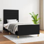 vidaXL Sängram utan madrass svart 90x200 cm tyg