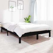 vidaXL Sängram svart 160x200 cm massiv furu