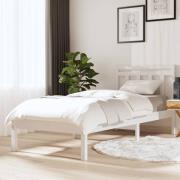 vidaXL Sängram vit massiv furu 90x200 cm