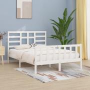 vidaXL Sängram utan madrass vit 120x200 cm massiv furu