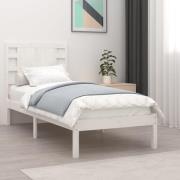 vidaXL Sängram vit massivt trä 75x190 cm