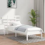 vidaXL Sängram vit massivt trä 75x190 cm