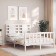 vidaXL Sängram utan madrass vit 120x200 cm massiv furu