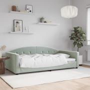 vidaXL Dagbädd ljusgrå 100x200 cm sammet