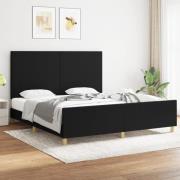 vidaXL Sängram utan madrass svart 180x200 cm tyg