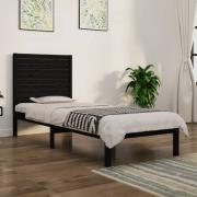 vidaXL Sängram svart massiv furu 75x190 cm