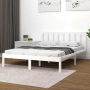 vidaXL Sängram vit massiv furu 120x200 cm enkelsäng