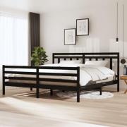 vidaXL Sängram svart massivt trä 200x200 cm