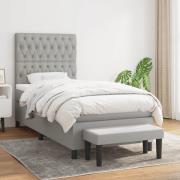 vidaXL Ramsäng med madrass ljusgrå 100x200 cm tyg