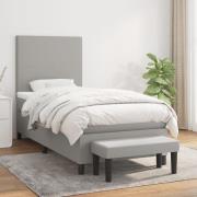 vidaXL Ramsäng med madrass ljusgrå 100x200 cm tyg