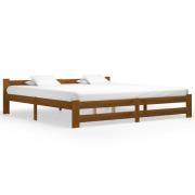 vidaXL Sängram honungsbrun massiv furu 200x200 cm