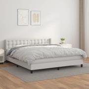 vidaXL Ramsäng med madrass vit 180x200 cm konstläder