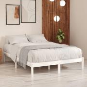 vidaXL Sängram vit massiv furu 120x200 cm