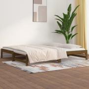vidaXL Utdragbar dagbädd honungsbrun 2x(90x200) cm massiv furu