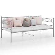 vidaXL Sängram bäddsoffa grå metall 90x200 cm