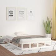 vidaXL Sängram massiv furu 120x190 cm vit