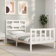 vidaXL Sängram utan madrass vit 90x200 cm massiv furu