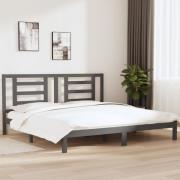 vidaXL Sängram grå massiv furu 200x200 cm