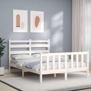 vidaXL Sängram utan madrass vit 120x200 cm massiv furu