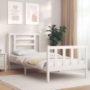 vidaXL Sängram utan madrass vit 100x200 cm massiv furu