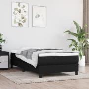vidaXL Ramsäng med madrass svart 100x200 cm tyg