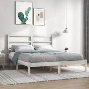 vidaXL Sängram utan madrass vit 160x200 cm massiv furu