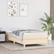 vidaXL Sängram utan madrass gräddvit 100x200 cm tyg