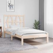 vidaXL Sängram massiv furu 90x190 cm