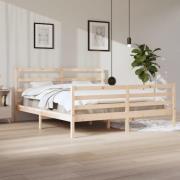 vidaXL Sängram massiv furu 200x200 cm