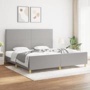 vidaXL Sängram utan madrass ljusgrå 200x200 cm tyg