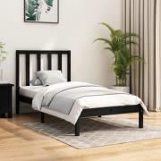 vidaXL Sängram svart massiv furu 100x200 cm