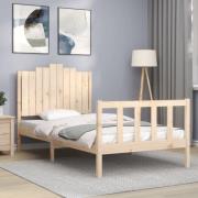vidaXL Sängram utan madrass 100x200 cm massiv furu