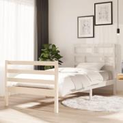 vidaXL Sängram vit massiv furu 90x200 cm enkelsäng