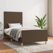 vidaXL Sängram utan madrass mörkbrun 90x200 cm tyg