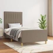 vidaXL Sängram utan madrass taupe 100x200 cm tyg