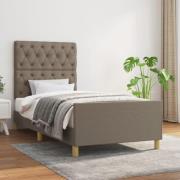 vidaXL Sängram utan madrass Taupe 80x200cm tyg