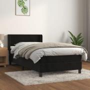 vidaXL Ramsäng med madrass svart 80x200 cm sammet